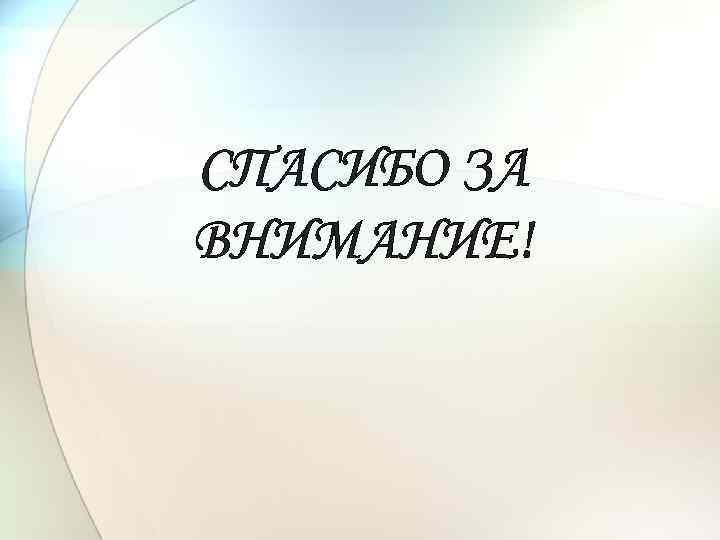 СПАСИБО ЗА ВНИМАНИЕ! 