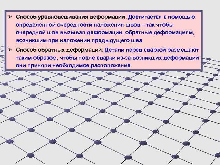 Ø Способ уравновешивания деформаций. Достигается с помощью . определенной очередности наложения швов – так