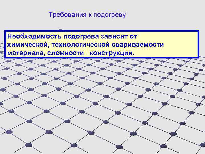 Требования к подогреву Необходимость подогрева зависит от химической, технологической свариваемости материала, сложности конструкции. 