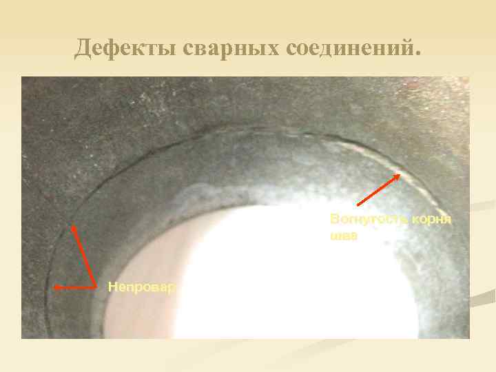 Дефекты сварных соединений. Вогнутость корня шва Непровар 