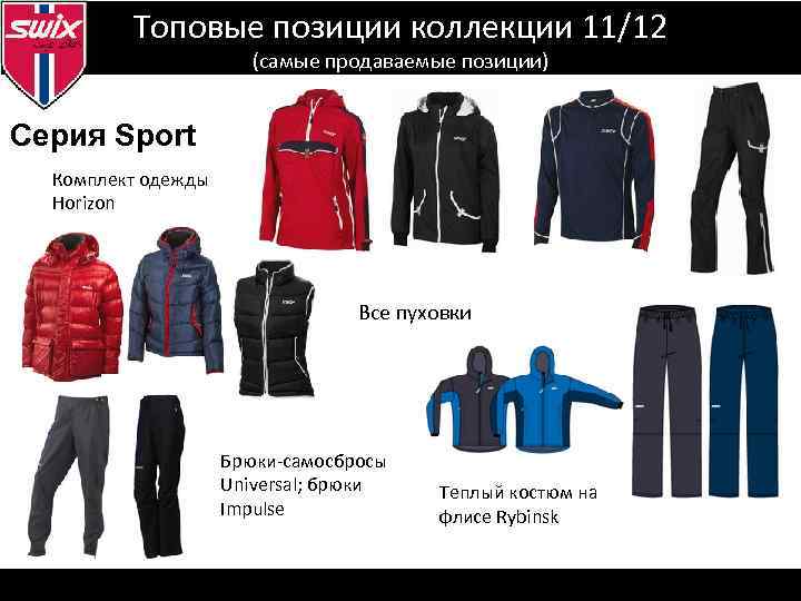 Топовые позиции коллекции 11/12 (самые продаваемые позиции) Серия Sport Комплект одежды Horizon Все пуховки