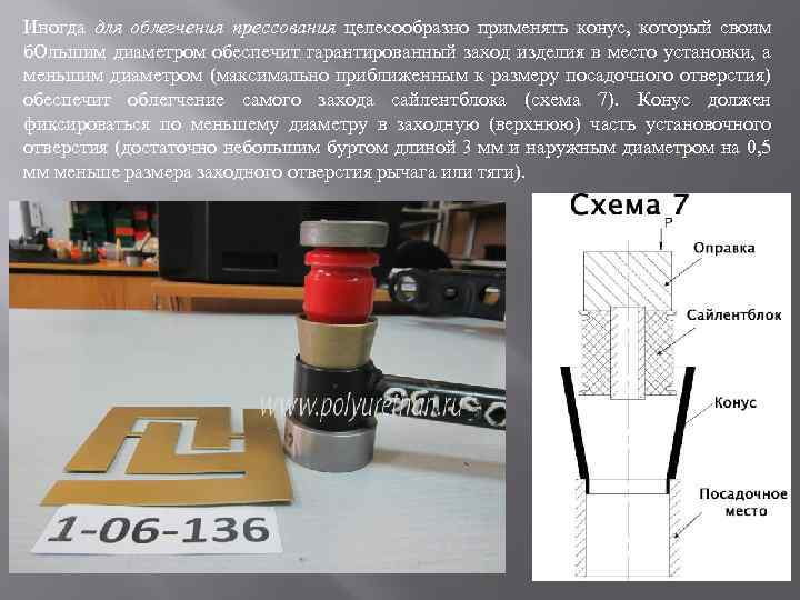 Иногда для облегчения прессования целесообразно применять конус, который своим б. Ольшим диаметром обеспечит гарантированный