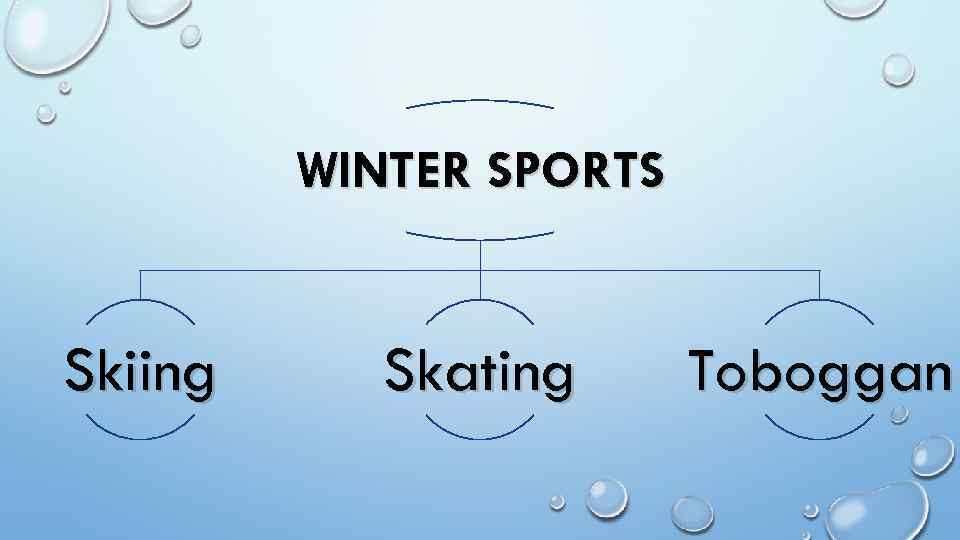 WINTER SPORTS Skiing Skating Toboggan 