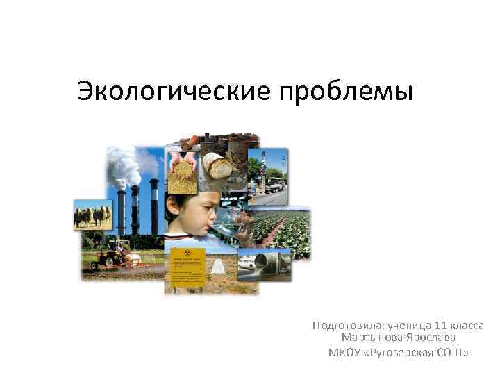Экологические проблемы Подготовила: ученица 11 класса Мартынова Ярослава МКОУ «Ругозерская СОШ» 