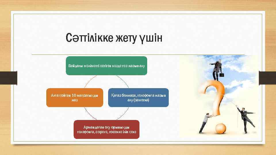 Сәттілікке жету үшін Пайдалы мәліметті естіген кезде тез жазып алу Алға қойған 10 мақсатыңды