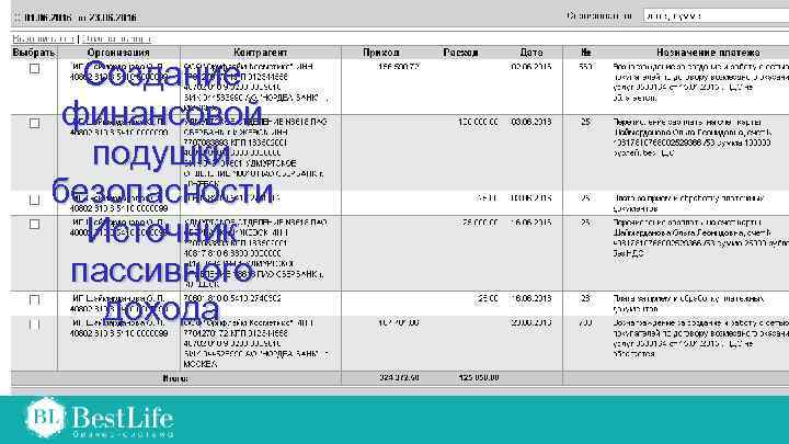 Создание финансовой подушки безопасности Источник пассивного дохода 