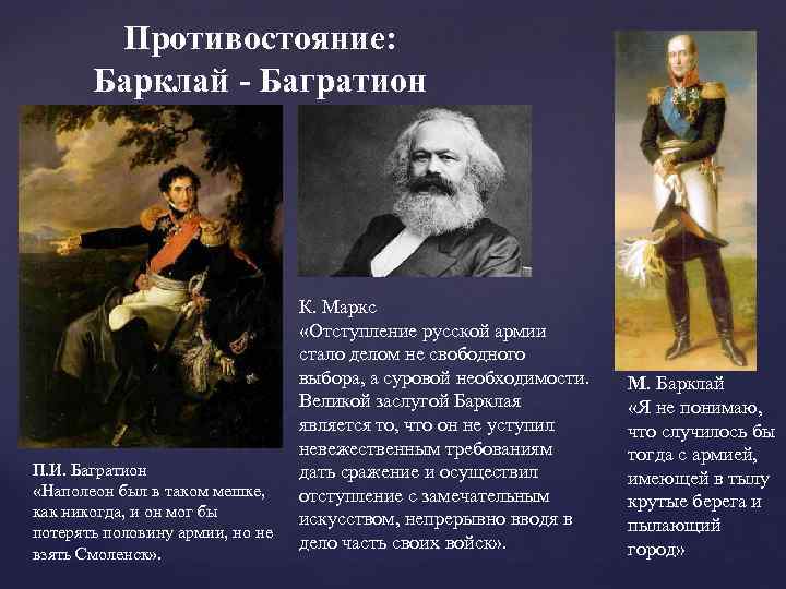 Противостояние: Барклай - Багратион П. И. Багратион «Наполеон был в таком мешке, как никогда,