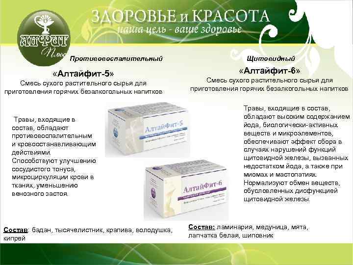 Противовоспалительный «Алтайфит-5» Смесь сухого растительного сырья для приготовления горячих безалкогольных напитков Травы, входящие в