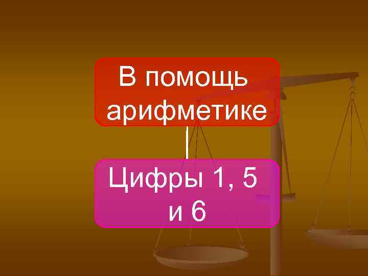 В помощь арифметике Цифры 1, 5 и 6 