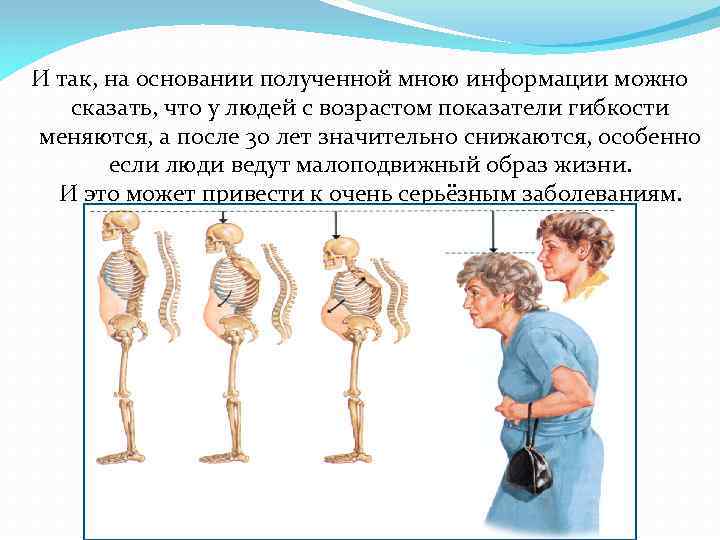 И так, на основании полученной мною информации можно сказать, что у людей с возрастом
