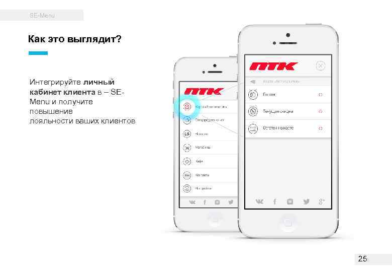 SE-Menu Как это выглядит? Интегрируйте личный кабинет клиента в – SEMenu и получите повышение