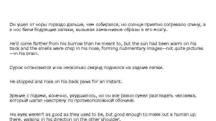 Он ушел от норы гораздо дальше, чем собирался, но солнце приятно согревало спину, а