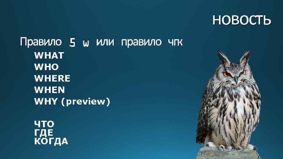 новость Правило 5 w или правило чгк WHAT WHO WHERE WHEN WHY (preview) ЧТО