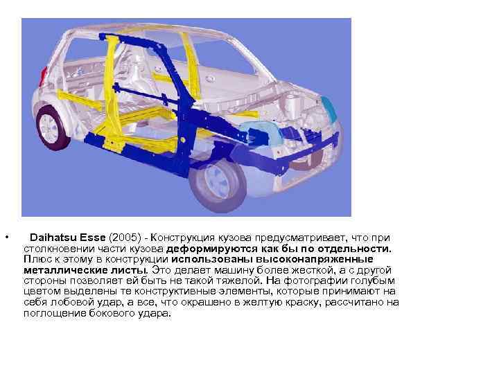  • Daihatsu Esse (2005) - Конструкция кузова предусматривает, что при столкновении части кузова