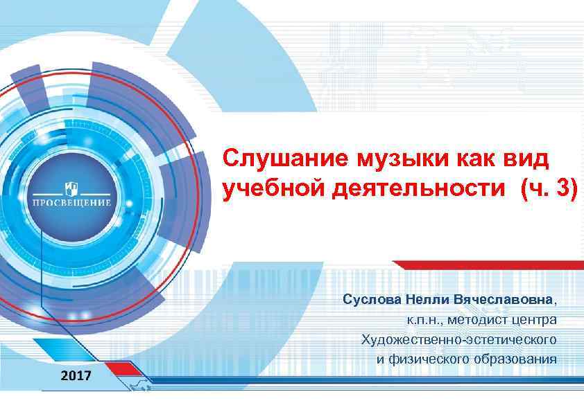 Слушание музыки как вид учебной деятельности (ч. 3) Суслова Нелли Вячеславовна, к. п. н.