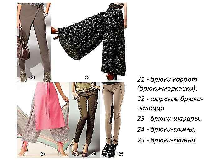 Формы женских брюк