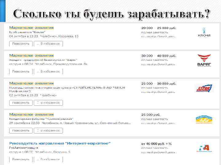 Сколько ты будешь зарабатывать? 