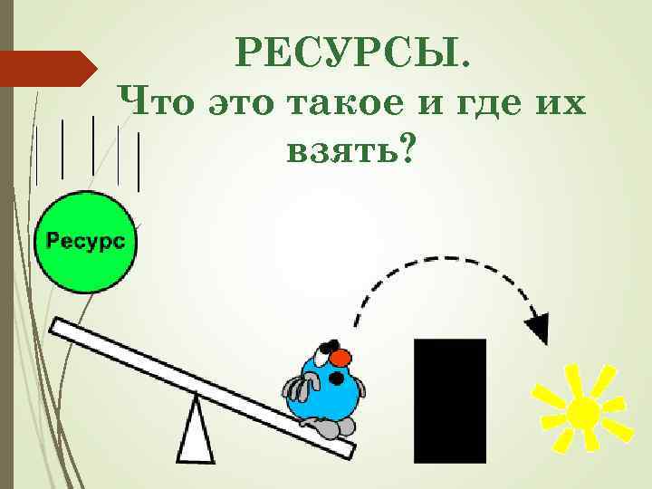 РЕСУРСЫ. Что это такое и где их взять? 