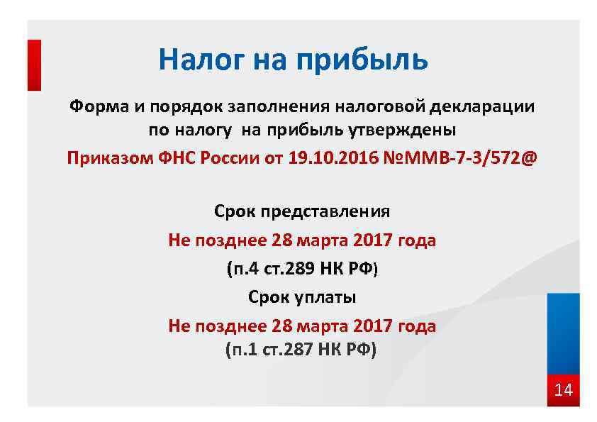 Налог на прибыль Форма и порядок заполнения налоговой декларации по налогу на прибыль утверждены