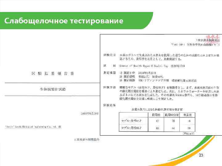 Слабощелочное тестирование 23 