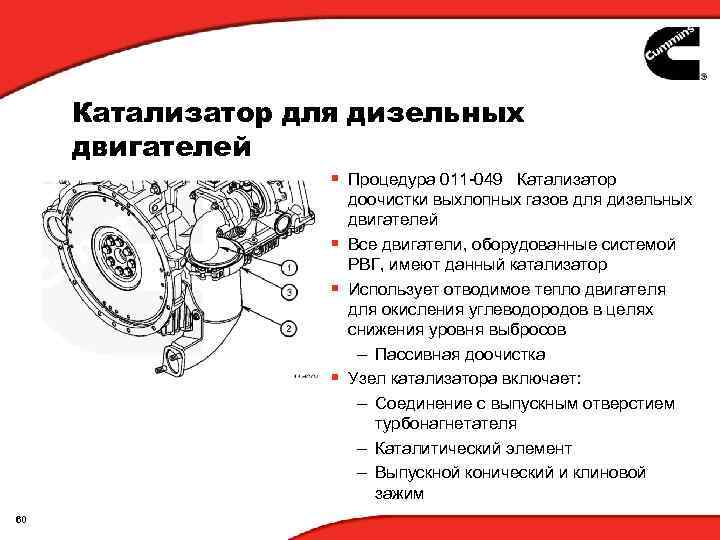 Катализатор для дизельных двигателей § Процедура 011 -049 Катализатор доочистки выхлопных газов для дизельных