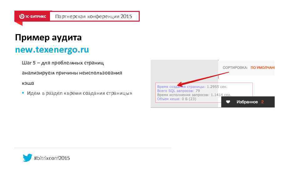 Партнерская конференция 2015 Пример аудита new. texenergo. ru Шаг 5 – для проблемных страниц