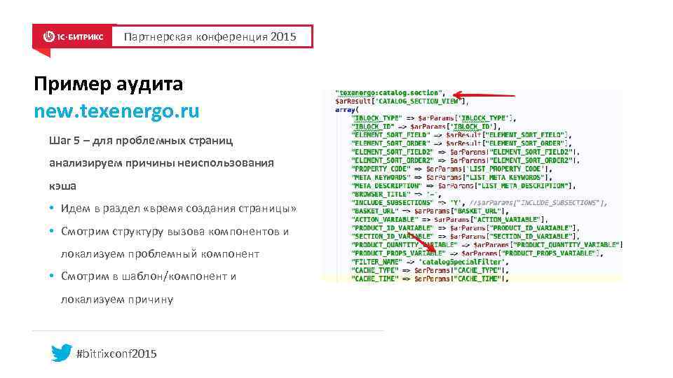 Партнерская конференция 2015 Пример аудита new. texenergo. ru Шаг 5 – для проблемных страниц