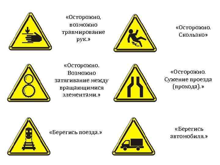  «Осторожно, возможно травмирование рук. » «Осторожно. Возможно затягивание между вращающимися элементами. » «Берегись