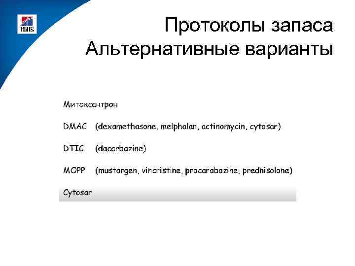 Протоколы запаса Альтернативные варианты 