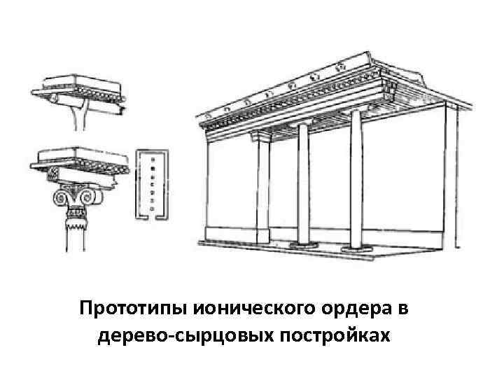 Прототипы ионического ордера в дерево-сырцовых постройках 