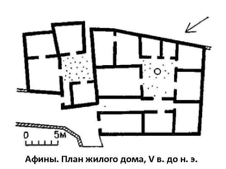 Афины. План жилого дома, V в. до н. э. 