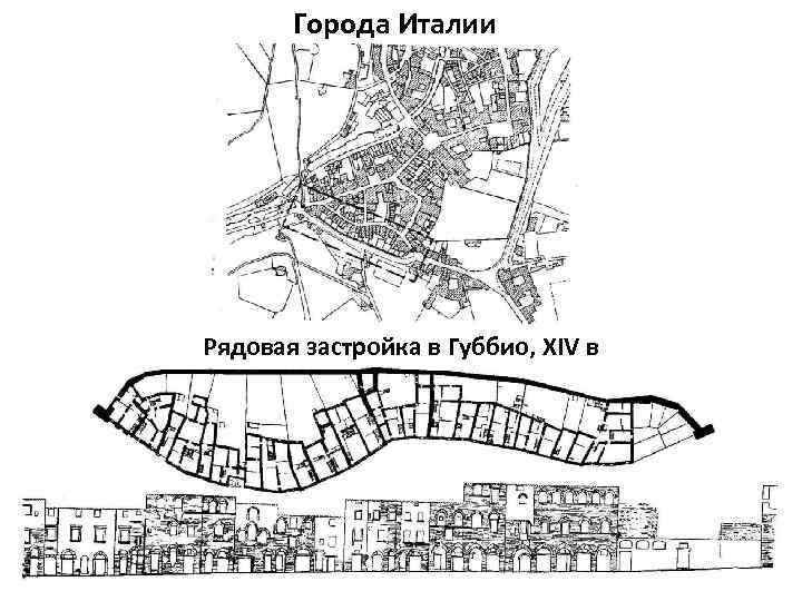 Города Италии Рядовая застройка в Губбио, XIV в 