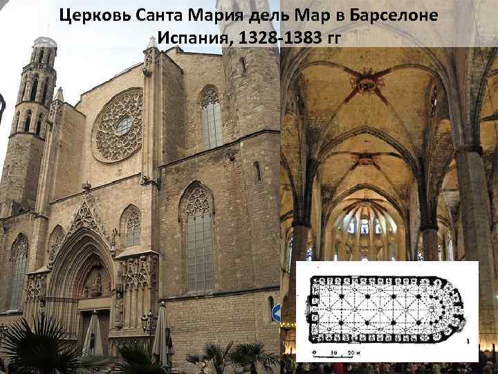 Церковь Санта Мария дель Мар в Барселоне Испания, 1328 -1383 гг 