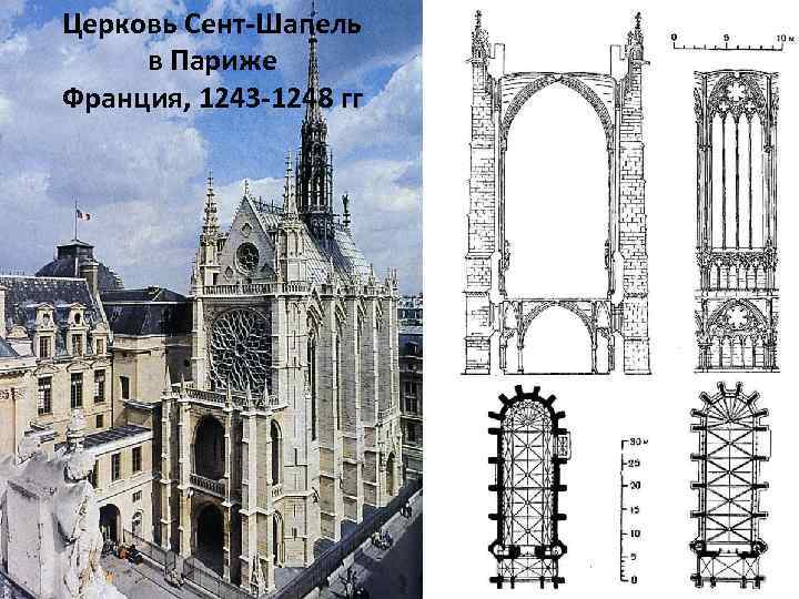 Церковь Сент-Шапель в Париже Франция, 1243 -1248 гг 