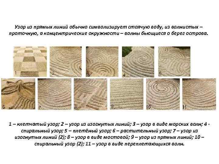 Узор из прямых линий обычно символизирует стоячую воду, из волнистых – проточную, а концентрические