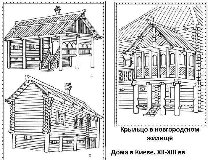Крыльцо в новгородском жилище Дома в Киеве. XII-XIII вв 