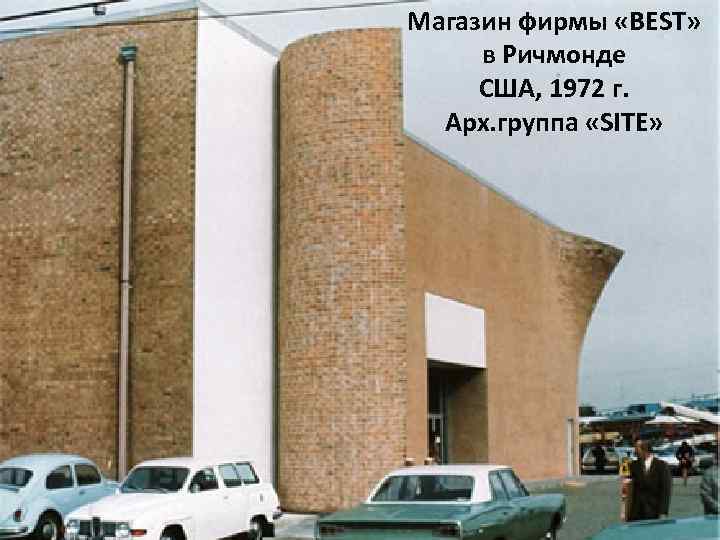 Магазин фирмы «BEST» в Ричмонде США, 1972 г. Арх. группа «SITE» 