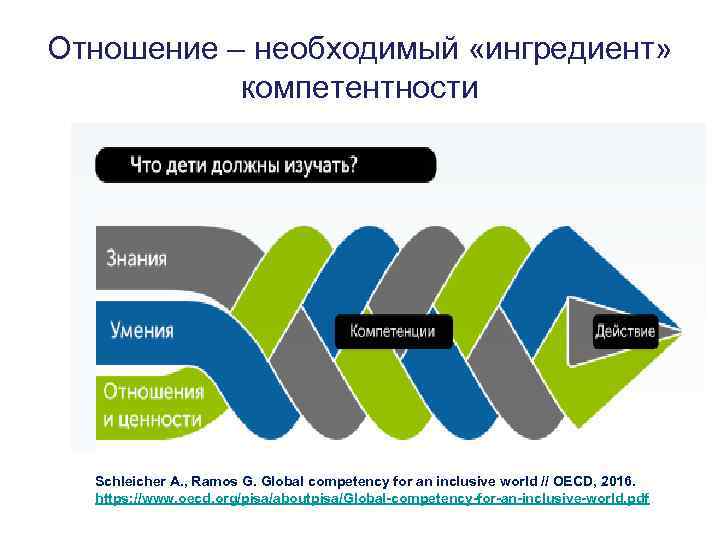 Отношение – необходимый «ингредиент» компетентности Schleicher A. , Ramos G. Global competency for an