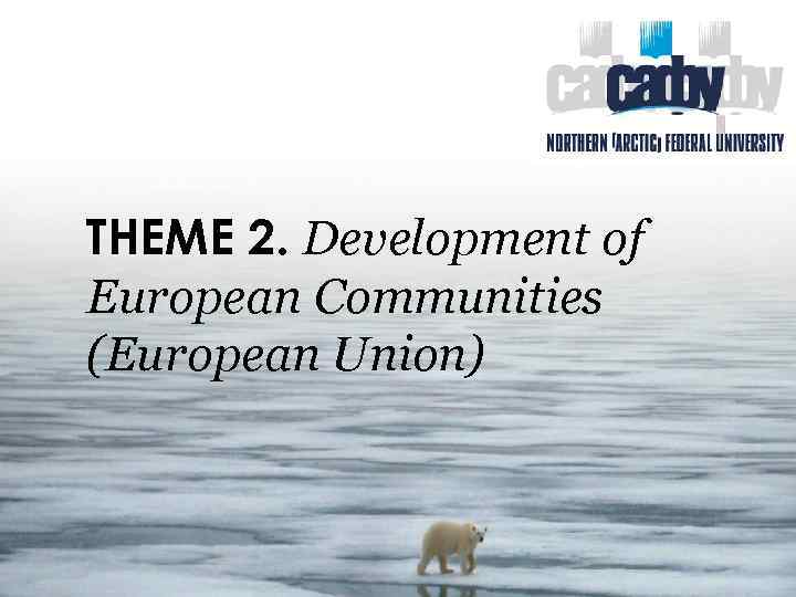 THEME 2. Development of European Communities (European Union) 