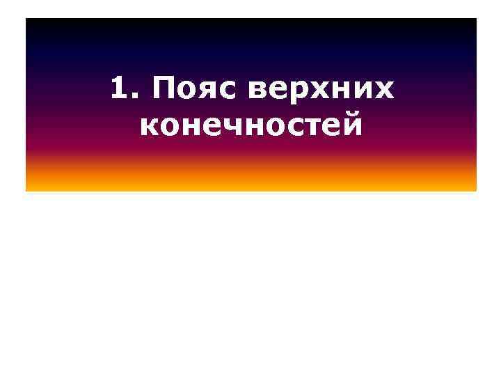 1. Пояс верхних конечностей 