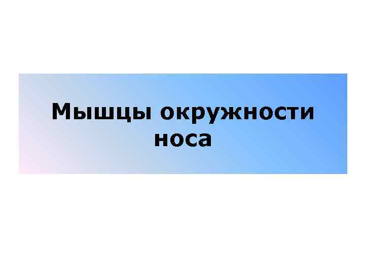 Мышцы окружности носа 