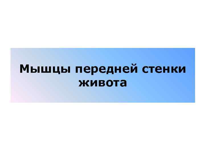 Мышцы передней стенки живота 