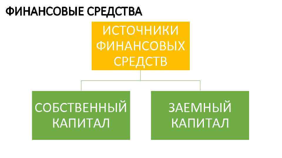 ФИНАНСОВЫЕ СРЕДСТВА ИСТОЧНИКИ ФИНАНСОВЫХ СРЕДСТВ СОБСТВЕННЫЙ КАПИТАЛ ЗАЕМНЫЙ КАПИТАЛ 