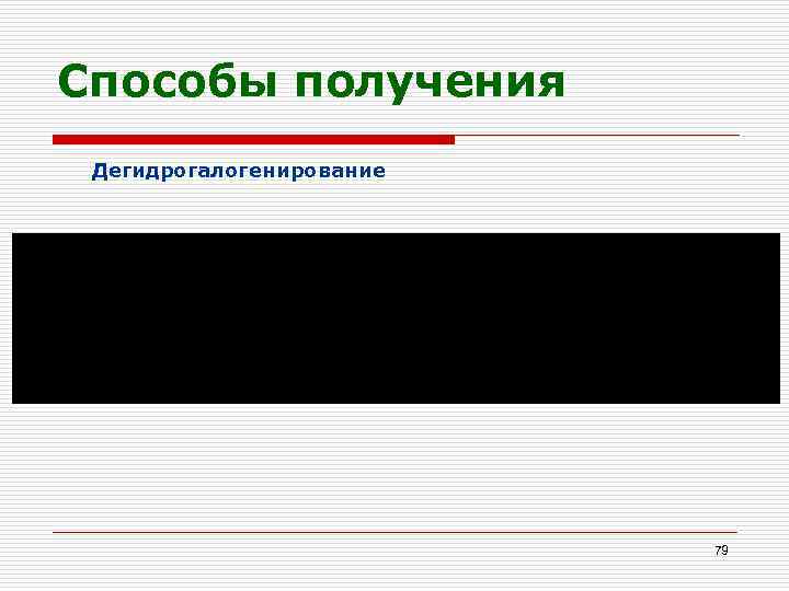 Способы получения Дегидрогалогенирование 79 