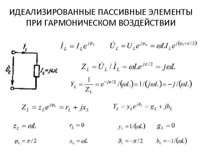 ИДЕАЛИЗИРОВАННЫЕ ПАССИВНЫЕ ЭЛЕМЕНТЫ ПРИ ГАРМОНИЧЕСКОМ ВОЗДЕЙСТВИИ 