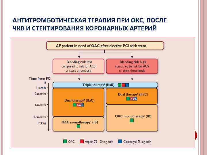 АНТИТРОМБОТИЧЕСКАЯ ТЕРАПИЯ ПРИ ОКС, ПОСЛЕ ЧКВ И СТЕНТИРОВАНИЯ КОРОНАРНЫХ АРТЕРИЙ 