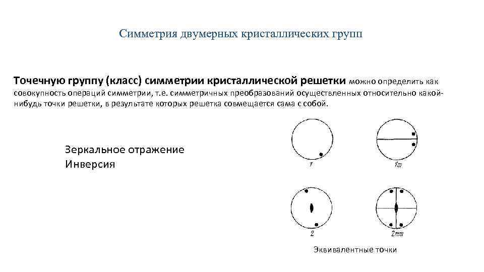 Классы симметрии. Точечные элементы и операции симметрии. Операции и элементы симметрии точечных групп. Точечные группы симметрии. Как определить точечную группу симметрии.