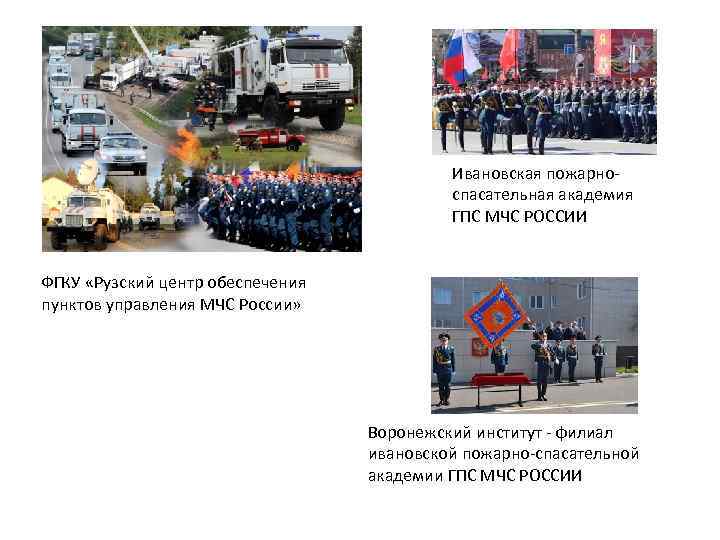 Ивановская пожарноспасательная академия ГПС МЧС РОССИИ ФГКУ «Рузский центр обеспечения пунктов управления МЧС России»