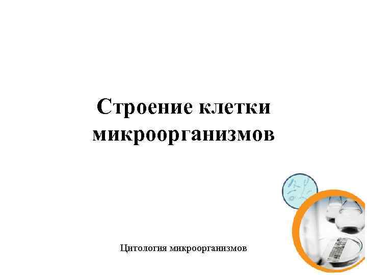 Строение клетки микроорганизмов Цитология микроорганизмов 
