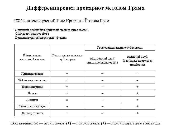 Дифференцировка прокариот методом Грама 1884 г. датский ученый Ганс Кристиан Йоахим Грам Основной краситель: